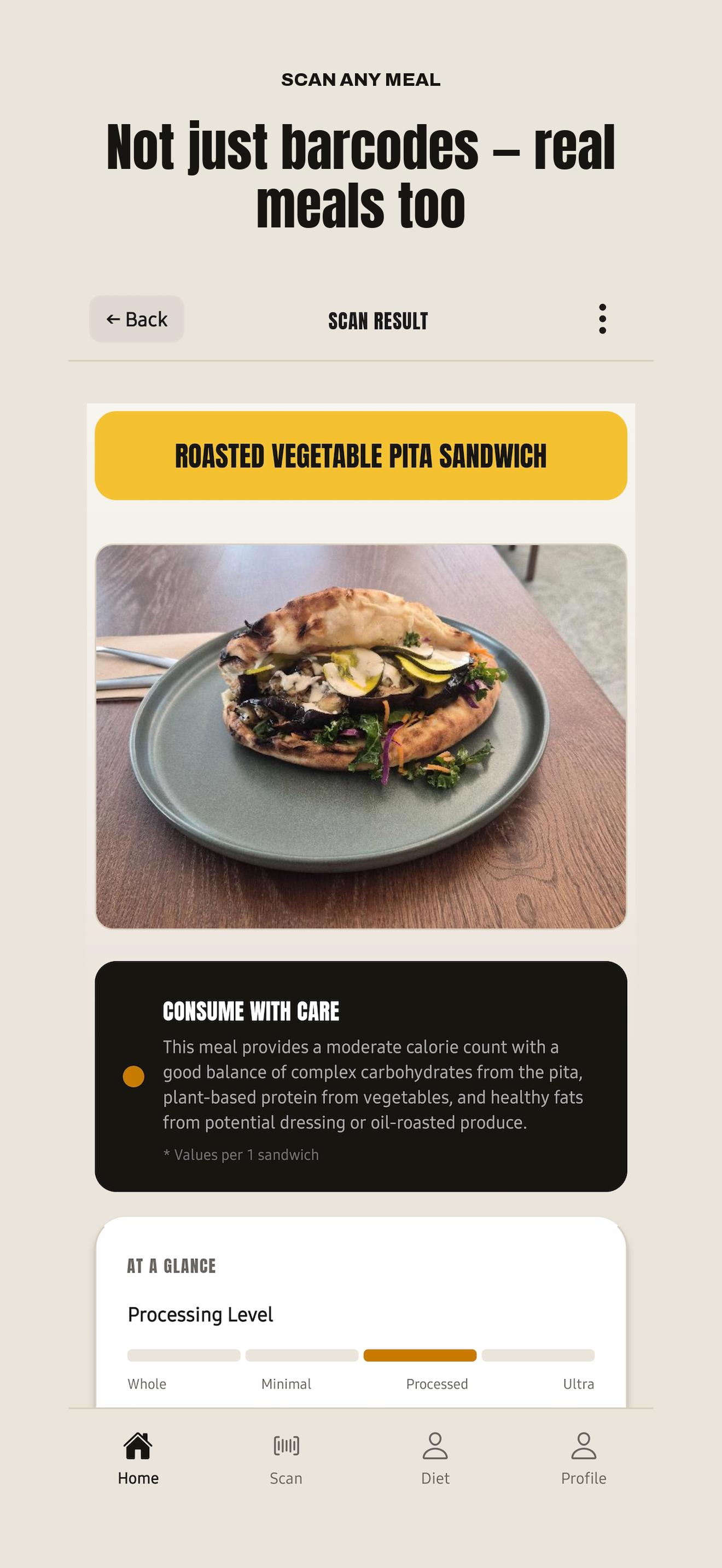 SeeFood scanning a meal